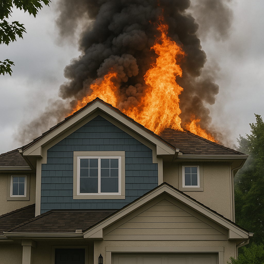 Fire-damaged home